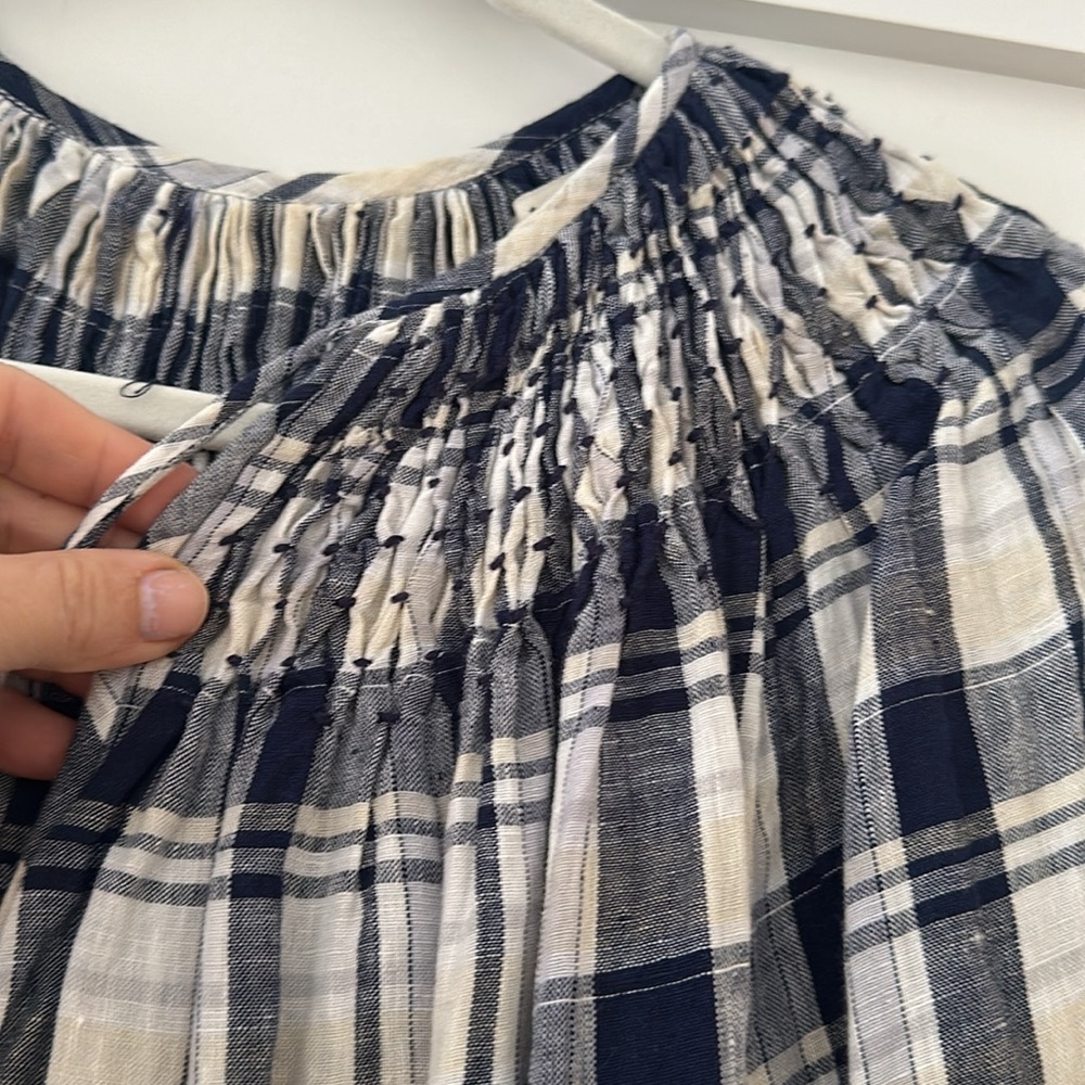 Innika Choo plaid smocked top M - Picture 4 of 6